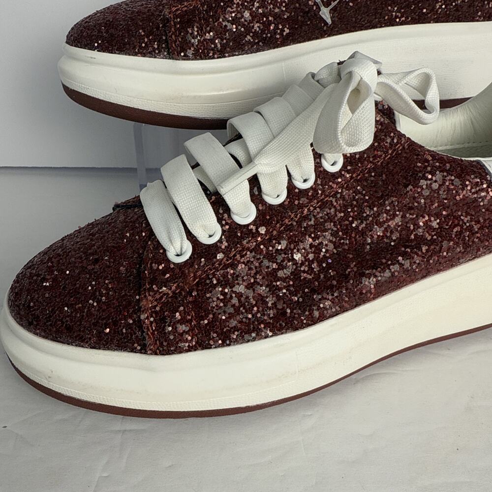 BLONDO Womens Red Sparkle Diva Round Waterproof Impermeable Sneakers‎ Shoes 6M
